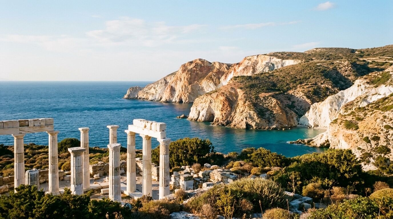 Découvrez Milos, une île grecque où histoire millénaire et panoramas époustouflants se rencontrent pour un voyage inoubliable entre culture et nature.