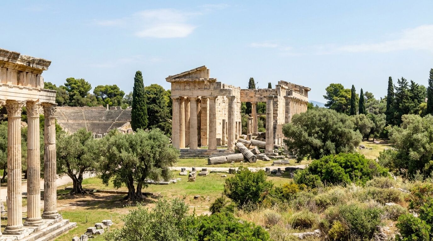 Découvrez Olympie en Grèce, le berceau des Jeux Olympiques antiques, un site historique emblématique où tradition et héritage sportif se rencontrent.